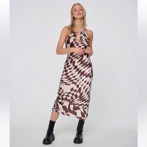 Drawstring Halter Midi Slip Dress by Another Girl